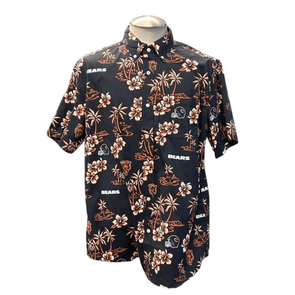 NEW REYN SPOONER men's chicago bears button down shirt in black